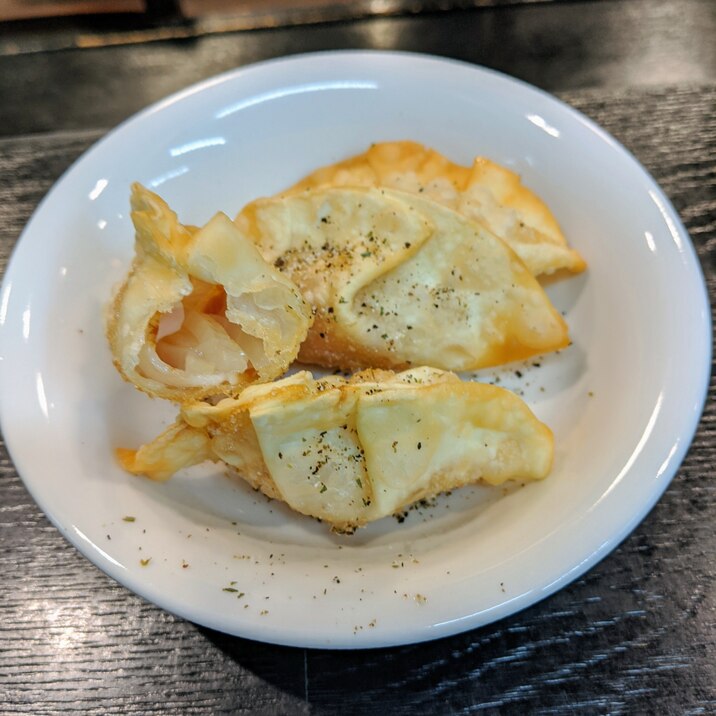 餃子の皮で、大根とベーコン